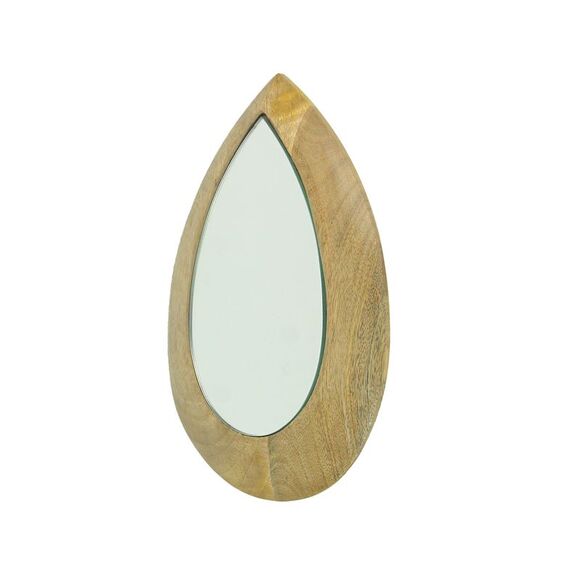 11 Inch Wood Frame Teardrop Decorative Wall Mirror Home Hanging Bathroom Decor - Picture 2 of 5